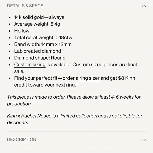 Kinn x Rachel Nosco Osla signet ring - Picture 3 of 9